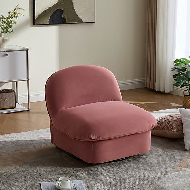 Aoolive Swivel Accent Chair,360-degree Metal Base with Velvet Fabric Upholstery