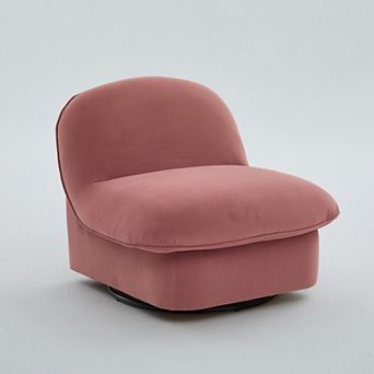 Aoolive Swivel Accent Chair,360-degree Metal Base with Velvet Fabric Upholstery