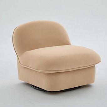 Aoolive Swivel Accent Chair,360-degree Metal Base with Velvet Fabric Upholstery