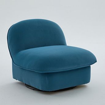 Aoolive Swivel Accent Chair,360-degree Metal Base with Velvet Fabric Upholstery