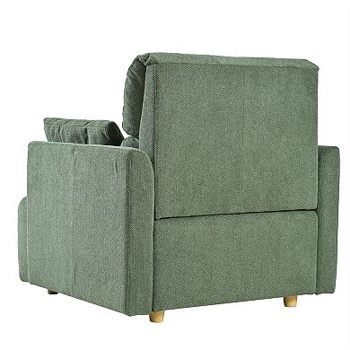 Aoolive Oversized Accent Chair with Storage Ottoman,Upholstered Mid-Century Modern Reading Chair