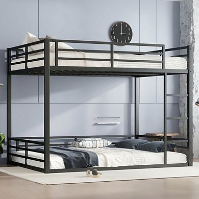 Aoolive Metal Queen over Queen Bunk Bed for Teens and Adults,Space-Saving/Noise Reduced