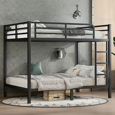 Aoolive Metal Full over Full Bunk Bed for Teens and Adults,Space-Saving/Noise Reduced