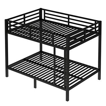 Aoolive Metal Full over Full Bunk Bed for Teens and Adults,Space-Saving/Noise Reduced