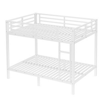 Aoolive Metal Full over Full Bunk Bed for Teens and Adults,Space-Saving/Noise Reduced