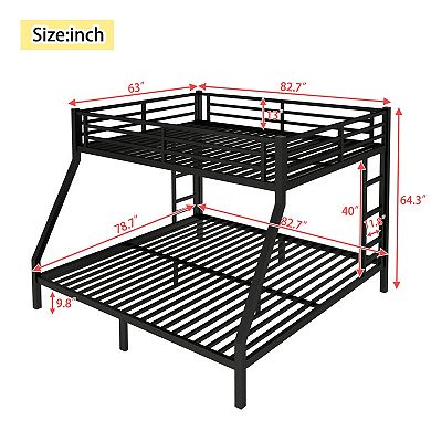 Aoolive Metal Queen over King Bunk Bed for Teens and Adults,Space-Saving/Noise Reduced