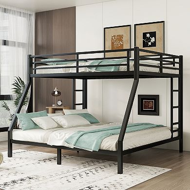 Aoolive Metal Queen over King Bunk Bed for Teens and Adults,Space-Saving/Noise Reduced