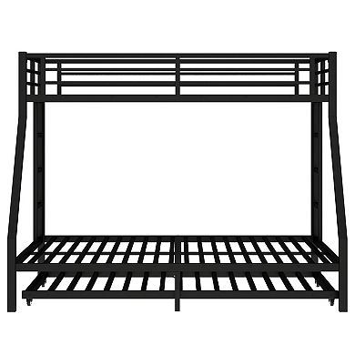 Aoolive Twin XL Over Queen Metal Bunk Bed with Twin Size Trundle