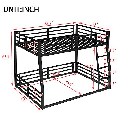 Aoolive Metal Full XL over Queen Bunk Bed for Teens and Adults,Space-Saving/Noise Reduced