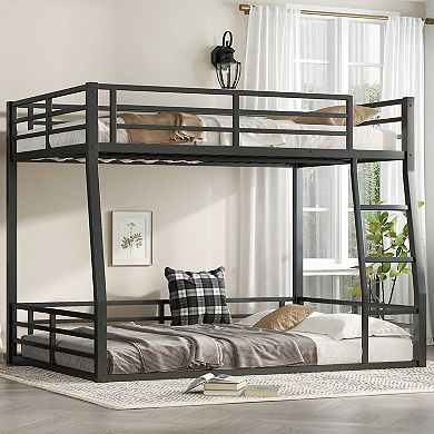 Aoolive Metal Full XL over Queen Bunk Bed for Teens and Adults,Space-Saving/Noise Reduced