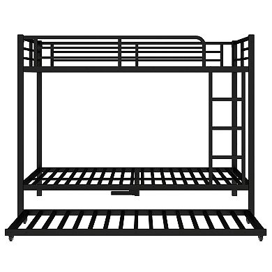 Aoolive Full over Full Metal Bunk Bed with Twin Size Trundle