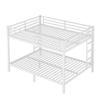 Aoolive Metal Queen over Queen Bunk Bed for Teens and Adults,Space-Saving/Noise Reduced
