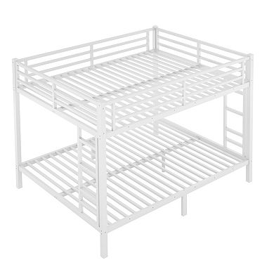 Aoolive Metal Queen over Queen Bunk Bed for Teens and Adults,Space-Saving/Noise Reduced
