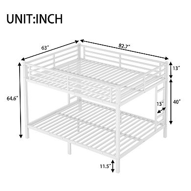 Aoolive Metal Queen over Queen Bunk Bed for Teens and Adults,Space-Saving/Noise Reduced
