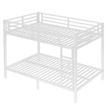 Aoolive Metal Full XL over Full XL Bunk Bed for Teens and Adults,Space-Saving/Noise Reduced