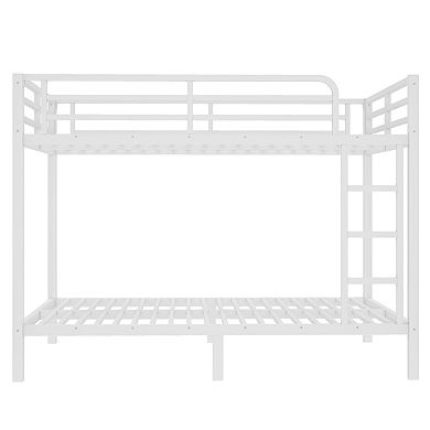 Aoolive Metal Full XL over Full XL Bunk Bed for Teens and Adults,Space-Saving/Noise Reduced