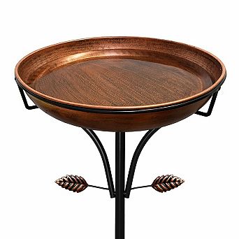 Metal Bird Bath Antique Bronze 12 Inch Bowl 38 Inch Stake Outdoor Garden Feeder 1 pc