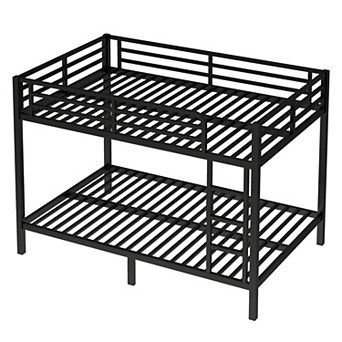 Aoolive Metal Full XL over Full XL Bunk Bed for Teens and Adults,Space-Saving/Noise Reduced