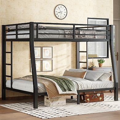 Aoolive Metal Full XL over Queen Bunk Bed for Teens and Adults,Space-Saving/Noise Reduced