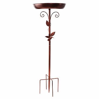 40 Inch Metal Outdoor Bird Bath Antique Bronze 12 Inch Removable Bowl 5 Prong Base 1 pc