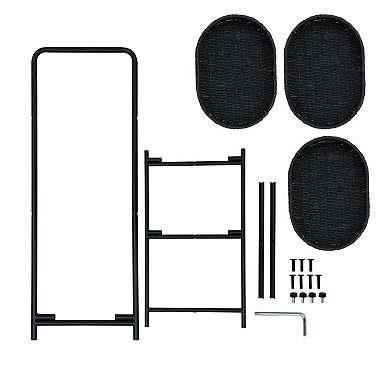 Three-layer tray table, oval storage basket, small shelf storage