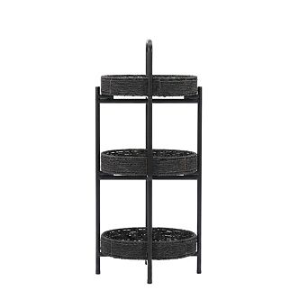 Three-layer tray table, oval storage basket, small shelf storage
