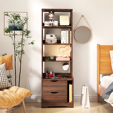 Vertical storage cabinet, bedside cabinet with bookshelf, essential for bedrooms and living rooms