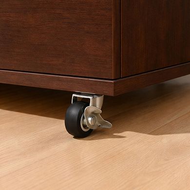 A five-drawer upright cabinet with wheels, a modern style storage cabinet