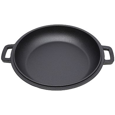 2 in 1 Pre-Seasoned Cast Iron Dutch Oven With Dual Handles and 5 Quart