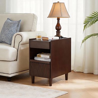 Sturdy bedside table, open shelf, sofa side cabinet, home storage cabinet