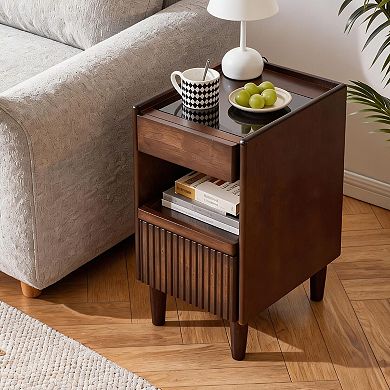 Sturdy bedside table, open shelf, sofa side cabinet, home storage cabinet