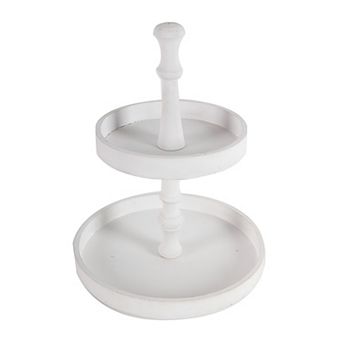 Double-layer circular wooden trays, fruit platters for the living room and kitchen