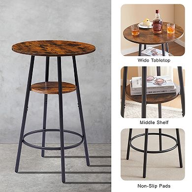Round stool set, cushioned soft stool with backrest, casual table