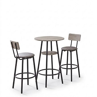 Round stool set, cushioned soft stool with backrest, casual table
