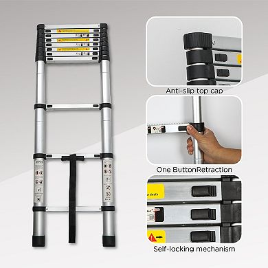 Tool, telescopic ladder 10.5FT, aluminum alloy folding ladder, load-bearing capacity 300 pounds