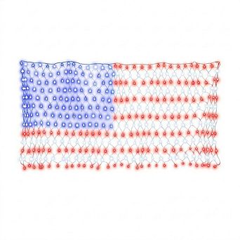 American Flag Lights with 420 Super Bright LED, Waterproof outdoor string lights