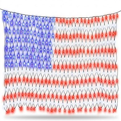 American Flag Lights with 420 Super Bright LED, Waterproof outdoor string lights