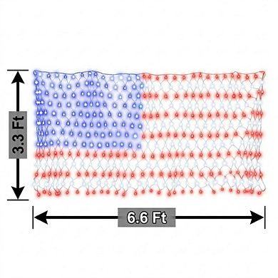 American Flag Lights with 420 Super Bright LED, Waterproof outdoor string lights