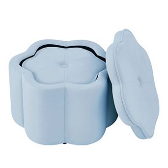 Lufeiya Set of 2 Velvet Storage Ottoman for Living Room, Bedroom