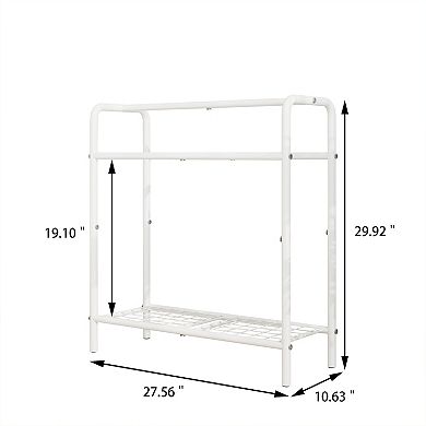 Lufeiya 3 Tier Freestanding Metal Towel Rack with Mesh Shelf, Space Saving