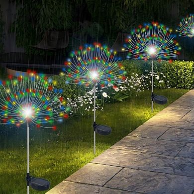 Waterproof Solar Firework Lights 2 Pack 120 LED Outdoor Garden Decor