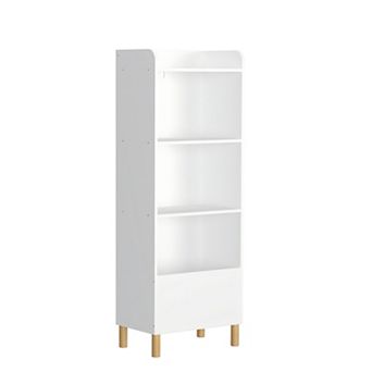 Lufeiya 4 tier Kids Bookcase, Children’s Bookshelf and Toy Storage Organizer with Pine Legs