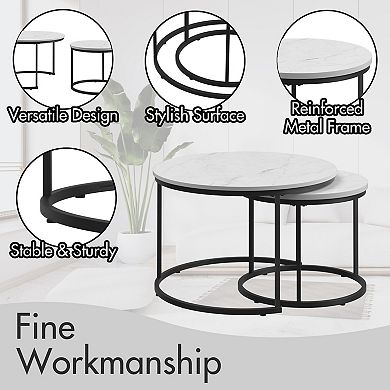 Double-tiered coffee table, round lounge table, personalized furniture