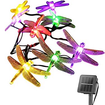 Dragonfly Solar String Lights Outdoor 25.6FT 30 LED Waterproof Solar 8 Modes