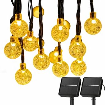 Solar String Lights Outdoor Waterproof, 2 Pack 60 LED and 36 FT Each(Warm White)