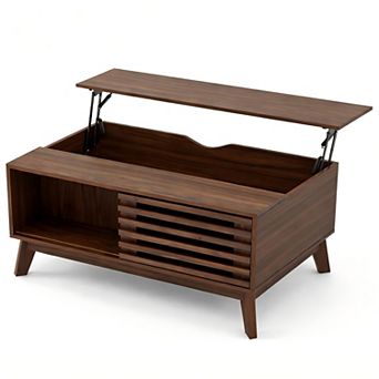 Lufeiya 35.4" Lift Top Coffee Table with Hidden Storage, Hydraulic Lift