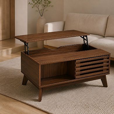 Lufeiya 35.4" Lift Top Coffee Table with Hidden Storage, Hydraulic Lift