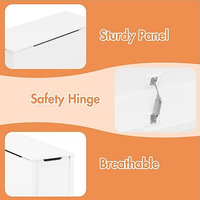 Heybly Kids Toy Box Storage with Safety Hinged Lid, Spacious Chest, Storage Cabinet for Ages 2+