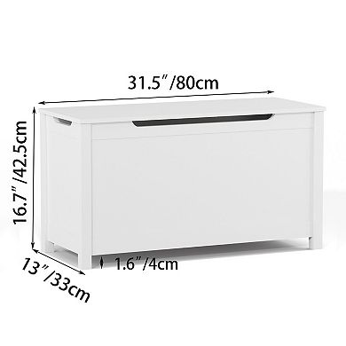 Heybly Kids Toy Box Storage with Safety Hinged Lid, Spacious Chest, Storage Cabinet for Ages 2+