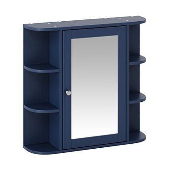 Heybly Bathroom Wall Mounted Mirror Cabinet with Storage Shelves, MDF Medicine Cabinet